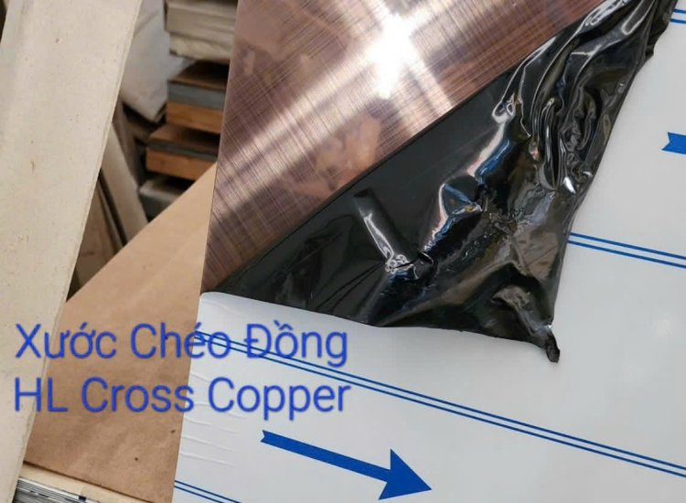 TẤM INOX XƯỚC CHÉO MÀU ĐỒNG